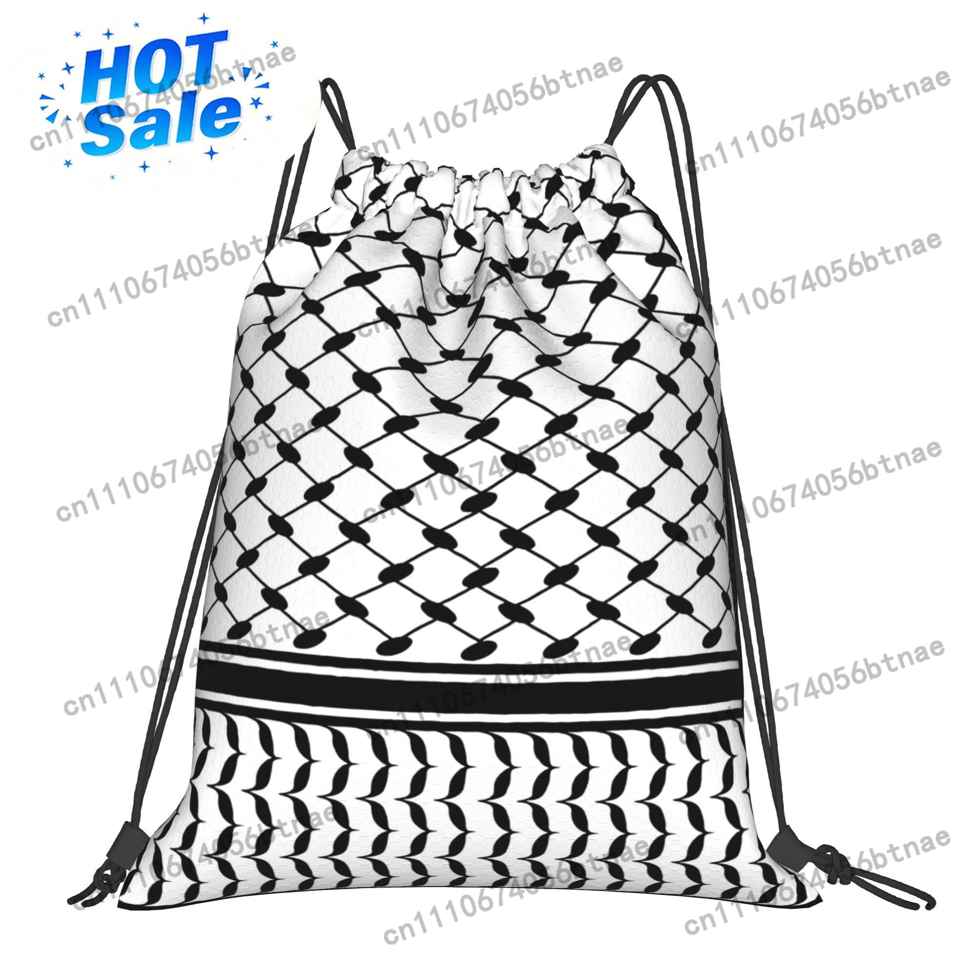 Drawstring Gym Bag - Kufiya-Tasche mit orientalischem Muster, Kordelzug, leicht,